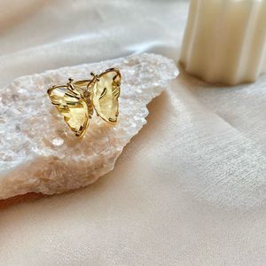 Crystal Butterfly Adjustable Statement Ring